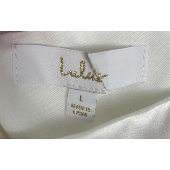 LULUS Endless Radiance Ivory Satin Open Back Pockets L 1494 - Picture 5 of 6